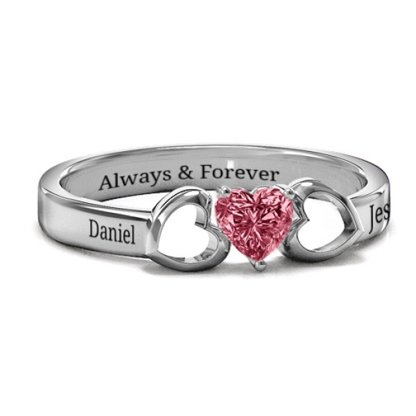 Wraparound Silver Ring with Heart Charm for Women