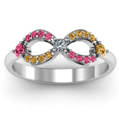 Beautiful Women's Infinity Diamond Ring with Small Stones