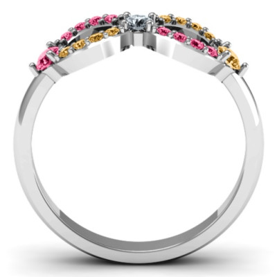 Beautiful Women's Infinity Diamond Ring with Small Stones