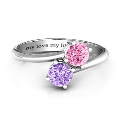 Destined For Love Double Gemstone Ring  - By The Name Necklace;