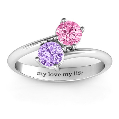 Double Gemstone Ring for Love & Destiny