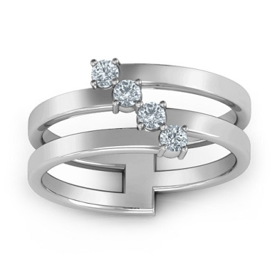 Stunning Diagonal Gemstone Ring