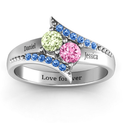 Stunning Round Stone Diagonal Dream Ring