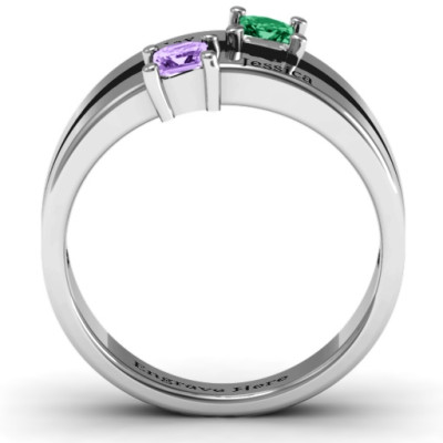 Stunning Double Princess Cut Engagement Ring"