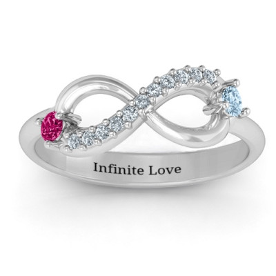 Beautiful Double Stone Infinity Accent Ring