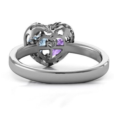 Petite Caged Hearts Infinity Band Ring - "Encased in Love