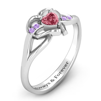 Custom Engraved Heart Ring - Endless Romance
