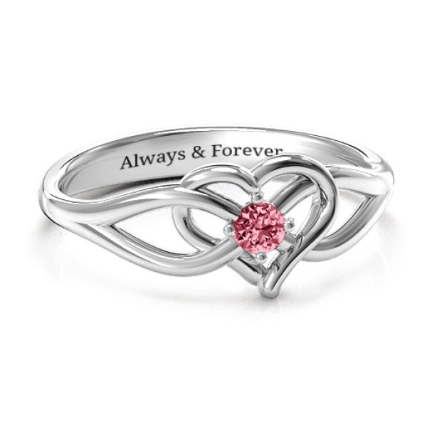 Sterling Silver Intertwined Heart Ring for Everlasting Elegance
