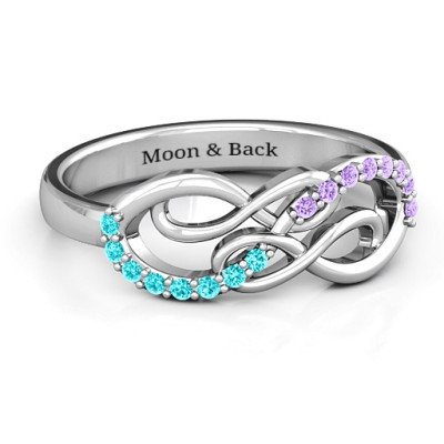 Everlasting Infinity Ring with Gemstones  - By The Name Necklace;