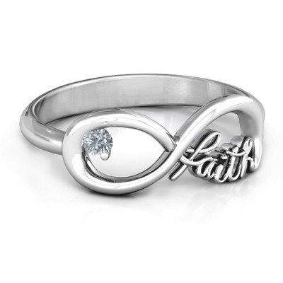 Women's Sterling Silver Infinity Ring with Cubic Zirconia by Faith