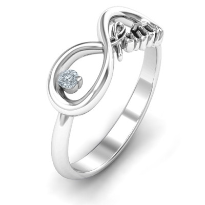 Women's Sterling Silver Infinity Ring with Cubic Zirconia by Faith