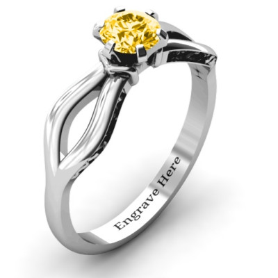 Beautiful Split Shank Solitaire Engagement Ring