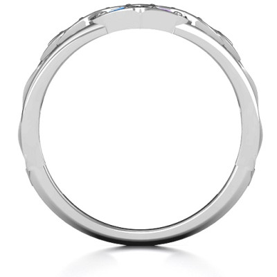 Stylish Sterling Silver CZ Heart Infinity Ring