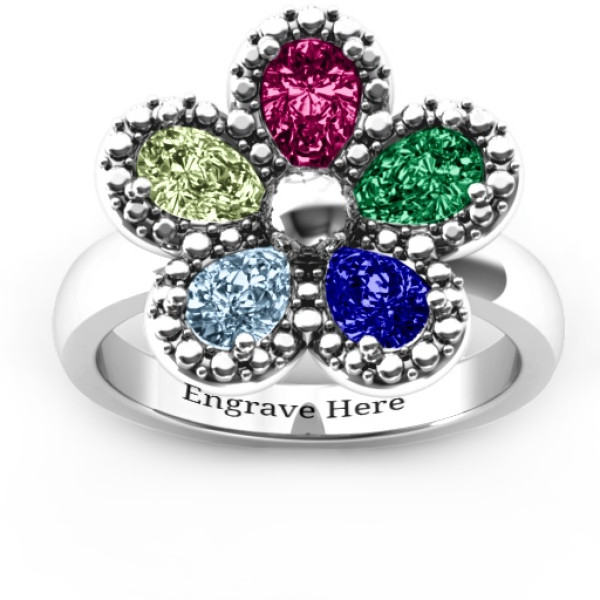 Elegant Flower Sterling Silver Ring