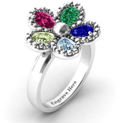 Elegant Flower Sterling Silver Ring