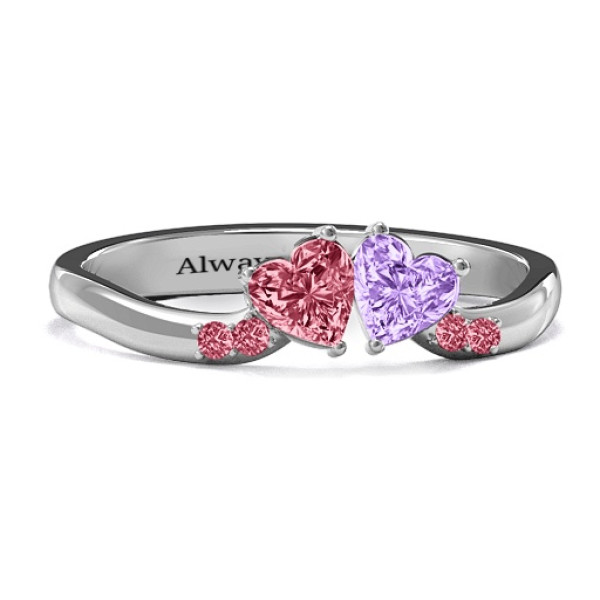 Sterling Silver Heart-Shaped Ring with Inspirational Engraving