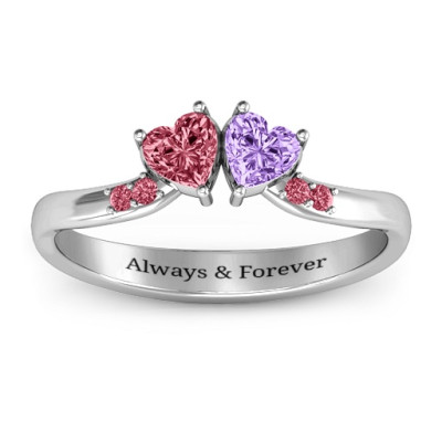 Sterling Silver Heart-Shaped Ring with Inspirational Engraving