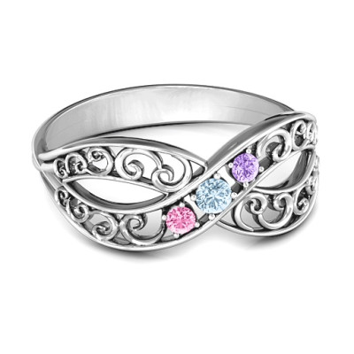 Forever Filigree Infinity Ring - By The Name Necklace;