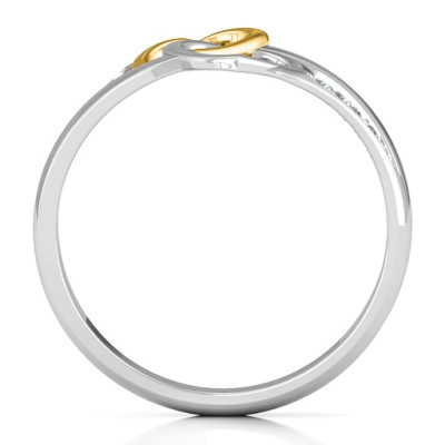 Silver Sterling Interlocking Infinity Linked Heart Ring