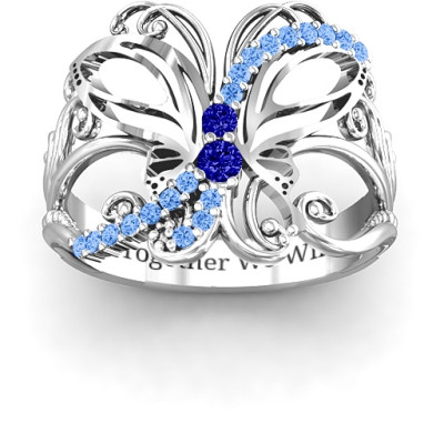 Glimmering Butterfly Ring - By The Name Necklace;