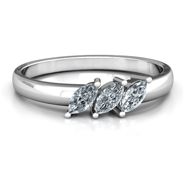 Three Stone Marquise Cut Engagement Ring