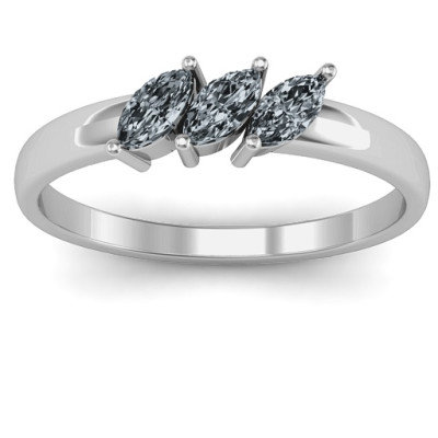 Three Stone Marquise Cut Engagement Ring