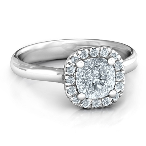 Delightful Sterling Silver Halo Ring - Perfect for Love and Romance