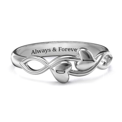 Stunning Silver 'Heavenly Hearts' Ring