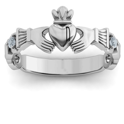 Infinity Claddagh Rings with Side Stones