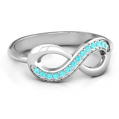 Infinity Ring with Single Accent Row - By The Name Necklace;