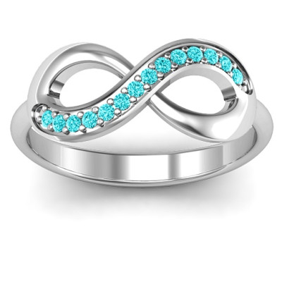 Sterling Silver 925 Infinity Ring with Single Accent Row Jewellery