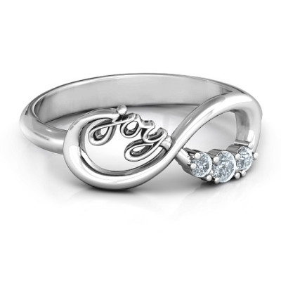 Stunning Three Stone Joy Infinity Ring