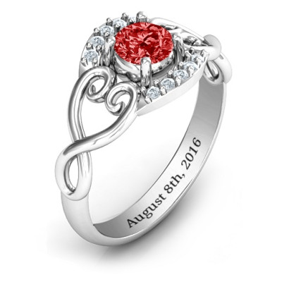 Elegant Promise Ring with Lasting Love Accents