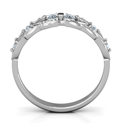6 Stone Diamond Leaves of Love Ring
