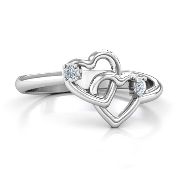 Engagement Ring with Linked Hearts - Perfect for a Special Moment