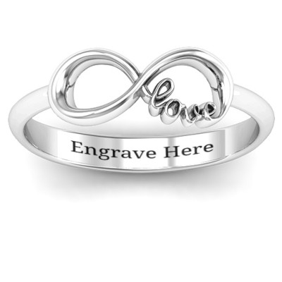 Diamond Infinity Ring Sterling Silver Love Ring