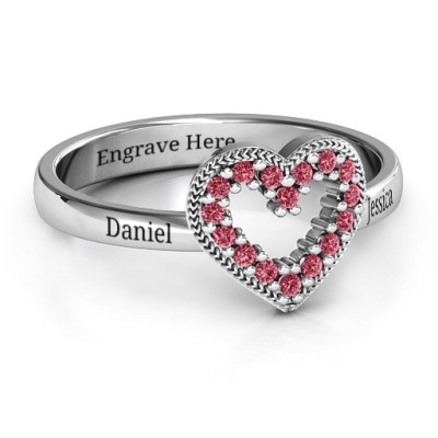 Love Story Heart Accent Ring - By The Name Necklace;