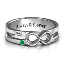 Mens Silver Infinity Ring with Stones: Your Story in Silver
