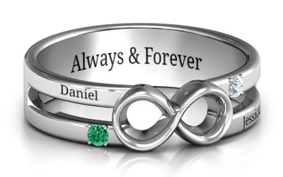 Mens Silver Infinity Ring with Stones: Your Story in Silver
