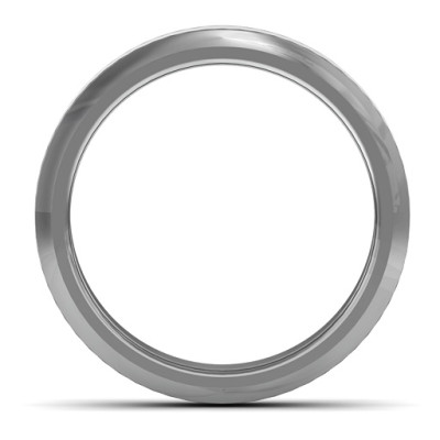 Men's Tungsten Ring with Brushed Centre & Beveled Edge