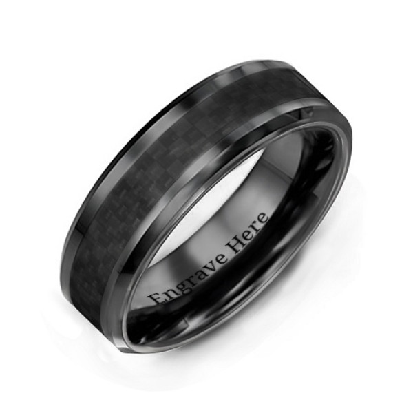 Mens Ceramic Black Ring - Nightfall
