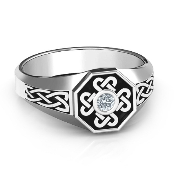 Men's Silver Celtic Knot Signet Ring