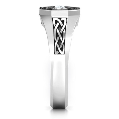 Men's Silver Celtic Knot Signet Ring