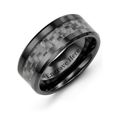 Men's Nightfall Ceramic Ring - By The Name Necklace;
