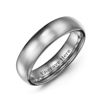 Men's 6mm Polished Tungsten Dome Band Ring