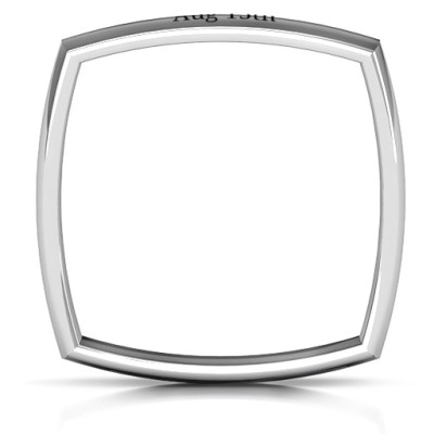 Mens Comfort Fit Square Wedding Band