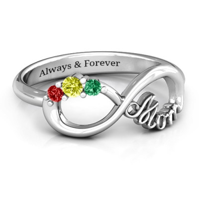 Mom's Infinite Love Ring with 2-10 Stones  - By The Name Necklace;