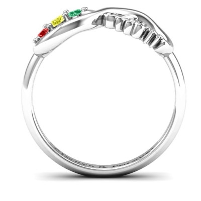 Beautiful Engraved 2-10 Stone Mom's Infinite Love Ring