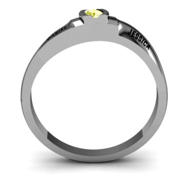 Open Style Swirl Ring with Bezel Setting