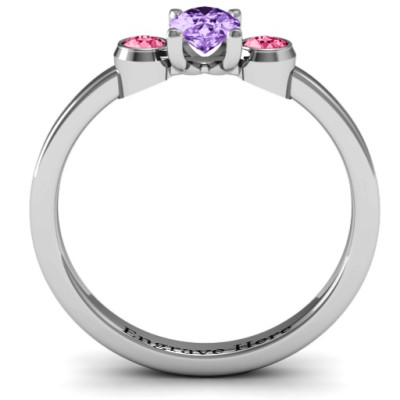 Elegant Oval Twin Bezel Engagement Ring